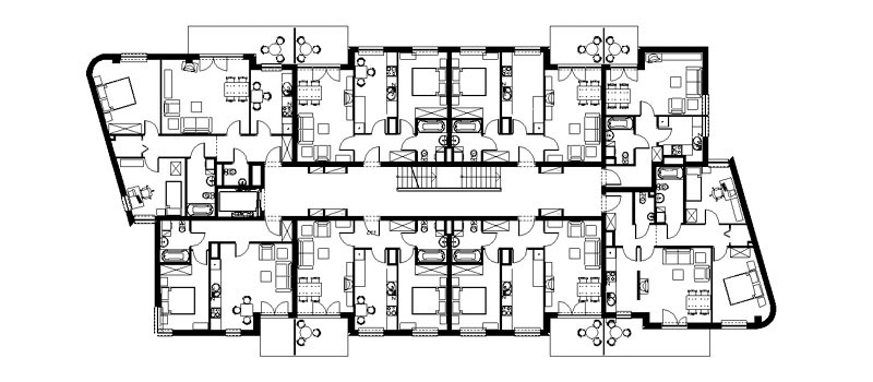 plan budynku wielorodzinnego na osiedlu olbrachta II