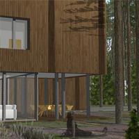 duży, nowoczesny dom jednorodzinny z drewnianą elewacją
