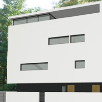projekt miejskiego domu jednorodzinnego na bardzo małej działce z tarasem na dachu